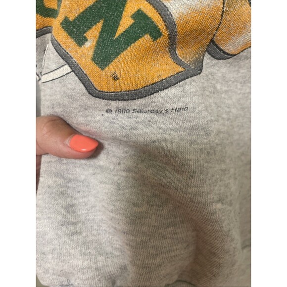 vintage UNIVERSITY OF NORTH DAKOTA CREWNECK SWEATSHIRT Bison 1980 M/L - Picture 4 of 9